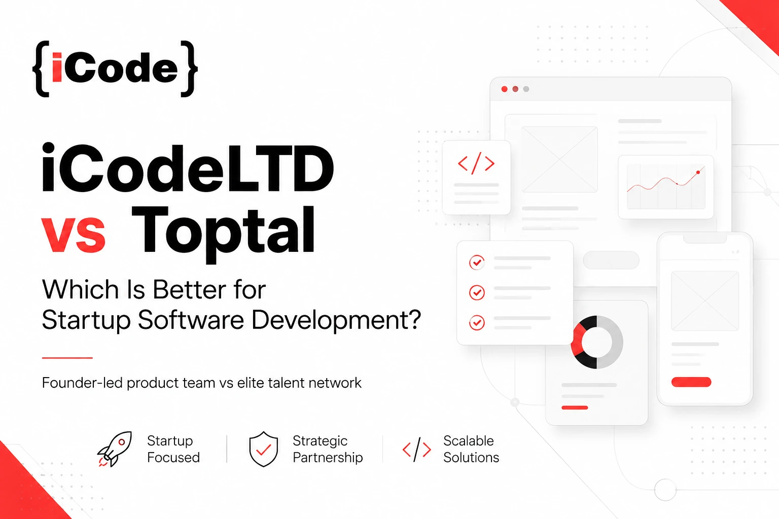 iCodeLTD vs Toptal comparison for startup software development
